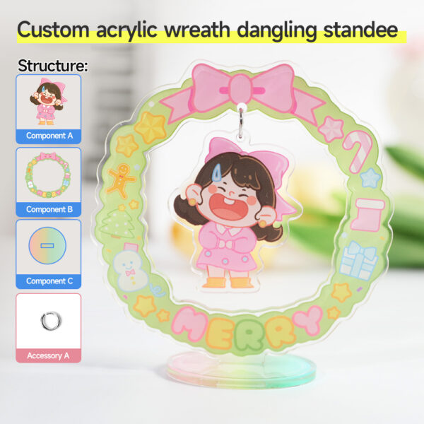 Custom Acrylic Wreath Dangling Standee
Production time: 5-7 Workdays, US/EU/UK tariffs-free support - Image 2
