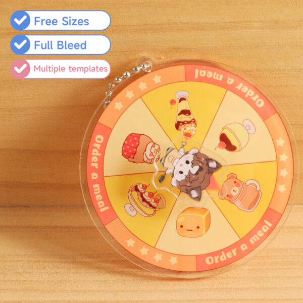 Custom Acrylic Decision Wheel Keychains
Production time: 5-7 Workdays, US/EU/UK tariffs-free support