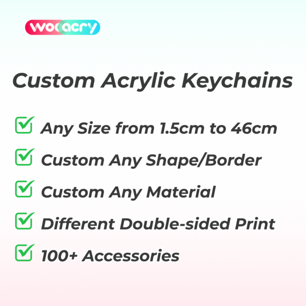 Custom Acrylic Keychains
Production time: 5-7 Workdays, US/EU/UK tariffs-free support
